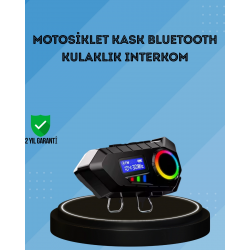 Mey İthalat® 500mAh Bataryalı Bluetooth 5.4  İnterkom LED Ekranlı FM Destekli