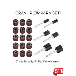 Mey İthalat® 51'li Mini Zımpara Gravür Seti Dremel Ucu: Profesyonel Taşlama, Parlatma ve Şekillendirme Aleti
