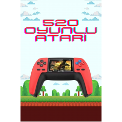 Mey İthalat® 520 Retro Oyunlu El Konsolu Atari Oyun Konsolu Taşınabilir