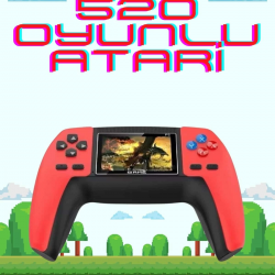 Mey İthalat® 520 Retro Oyunlu El Konsolu Atari Oyun Konsolu Taşınabilir