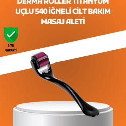 Mey İthalat® 540 İğneli Titanyum Dermaroller Profesyonel Ev Tipi Cilt Yenileme Aparatı