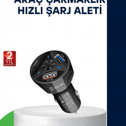 Mey İthalat® 55W Hızlı Araç Şarj Cihazı Quick Charge 3.0 ve PD Destekli