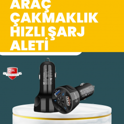 Mey İthalat® 55W Hızlı Şarj Araç Çakmaklık Adaptörü QC 3.0 PD