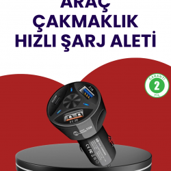 Mey İthalat® 55W PD ve Quick Charge 3.0 Destekli Polygold Araç Şarj Adaptörü