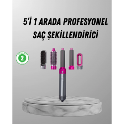 Mey İthalat® 5’i 1 Arada Saç Şekillendirici Set Kuaför Düzeyinde Performans ve Ergonomik Tasarım