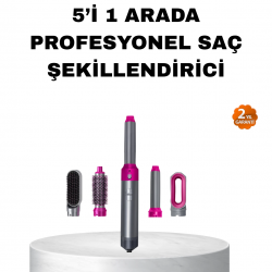 Mey İthalat® 5’i 1 Arada Saç Şekillendirme Seti Negatif İyon Teknolojili ve Hızlı Kurutmalı
