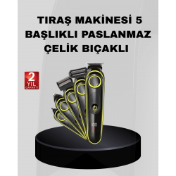 Mey İthalat® 5’i 1 Arada Şarjlı Erkek Bakım Seti LED Göstergeli ve Suya Dayanıklı