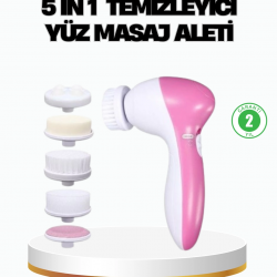 Mey İthalat® 5’i 1 Arada Yüz Temizleme Cihazı – Masaj, Fırça, Peeling ve Krem Uygulama Aparatlı