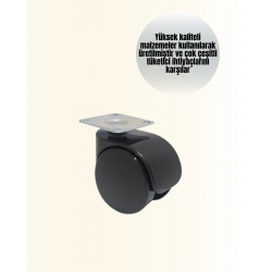 Mey İthalat® 6 cm Kilitsiz Masa Ayağı Tekerleği 4’lü Set Çok Amaçlı