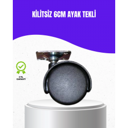 Mey İthalat® 6 cm Kilitsiz Masa Ayağı Tekli Döner Tekerlek