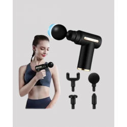 Mey İthalat® 6 Kademeli Kas Masaj Tabancası 4 Başlıklı Güçlü Sessiz Sporcu Masaj Cihazı Şarjlı