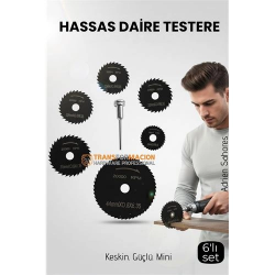 Mey İthalat® 6'lı Karbür Çelik Mini Daire Testere Seti - HSS Döner Kesici Bıçak ve Mandren Takımı