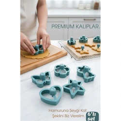 Mey İthalat® 6'lı Tasarım Kurabiye Kalıbı Seti