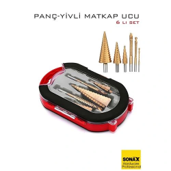 Mey İthalat® 6'lı Titanyum Kaplama Kademeli Panç Matkap Ucu Seti – Metal, Ahşap ve Plastik için