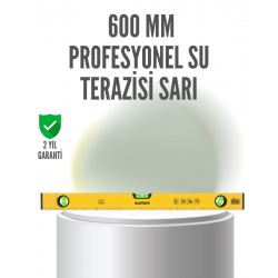Mey İthalat® 600 mm Su Terazisi Sarı Dayanıklı Gövde Hassas Ölçüm