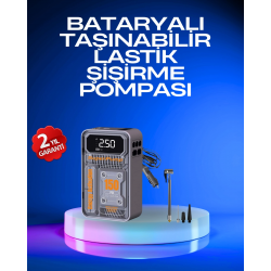 Mey İthalat® 6000mAh Bataryalı LED Ekranlı Akıllı Hava Kompresörü