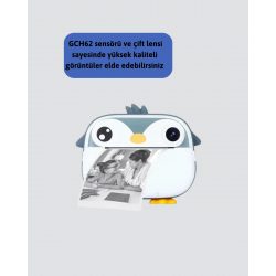 Mey İthalat® 64GB TF Kart Destekli Çoklu Dil Seçeneği Sunan Anında Baskı Kamera