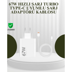 Mey İthalat® 67W Güçlü Şarj Adaptörü ve Turbo Kablo Uzun Ömürlü Dayanıklı Tasarım