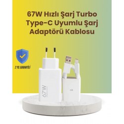 Mey İthalat® 67W Hızlı Şarj Adaptörü ve Veri Aktarım Özellikli Type-C Kablo Seti