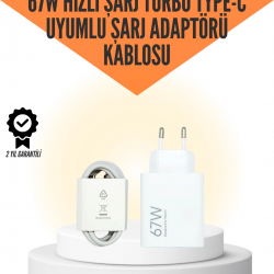 Mey İthalat® 67W Hızlı Şarj Cihazı Yüksek Isı Dayanımlı Type-C Set