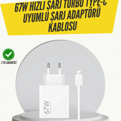 Mey İthalat® 67W Turbo Hızlı Şarj Adaptörü ve Type-C Kablo Güvenli Şarj Teknolojisi