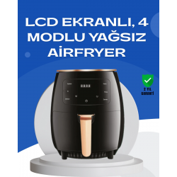 Mey İthalat® 6L Yağsız Fritöz 2400W Dokunmatik Ekran Otomatik Kapanma Airfryer