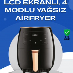 Mey İthalat® 6L Yağsız Fritöz 2400W Dokunmatik Ekran Otomatik Kapanma Airfryer