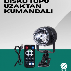 Mey İthalat® 7 Farklı Aydınlatma Modu ve Ses Sensörlü Disko Topu Lambası