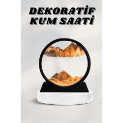 Mey İthalat® 7 Inç Mavi Orta Boy Dekoratif Yuvarlak Şık Kum Tablosu Modern Dekoratif Süs