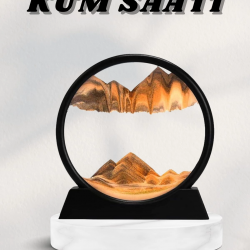 Mey İthalat® 7 Inç Mavi Orta Boy Dekoratif Yuvarlak Şık Kum Tablosu Modern Dekoratif Süs