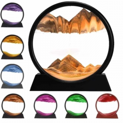 Mey İthalat® 7 Inç Mavi Orta Boy Dekoratif Yuvarlak Şık Kum Tablosu Modern Dekoratif Süs