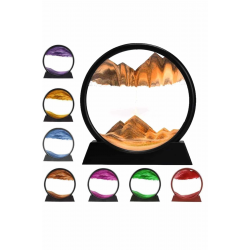 Mey İthalat® 7 Inç Mavi Orta Boy Dekoratif Yuvarlak Şık Kum Tablosu Modern Dekoratif Süs