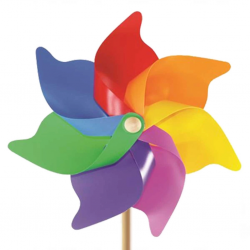 Mey İthalat® 7 Kanat 35 cm Gök Kuşağı Rüzgar Gülü