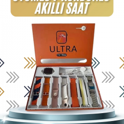Mey İthalat® 7 Kordonlu Akıllı Saat Plastik Kordon Hasır Kordon Çelik Kordon