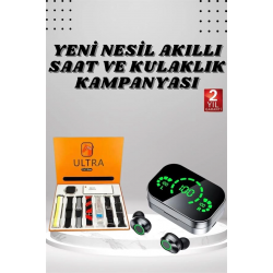 Mey İthalat® 7 Kordonlu Akıllı Saat Ve Aynalı Bluetooth Kulaklık Powerbank Dijital Göstergeli