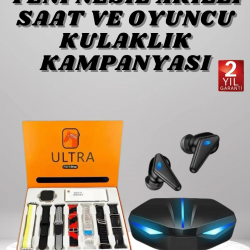 Mey İthalat® 7 Kordonlu Akıllı Saat Ve Oyuncu Kulaklığı ANC Özelliği Kulak İçi Mikrofonlu Sesli Görüşme