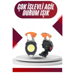 Mey İthalat® 7 Modlu Mini Led Lamba Anahtarlık USB Şarjlı Kamp İçin Taşınabilir