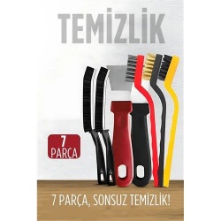 Mey İthalat® 7 Parça Çok Amaçlı Temizlik Spatula ve Fırça Seti