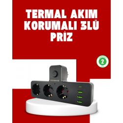 Mey İthalat® 7 Portlu Çoklu Priz USB ve Type-C Girişli Akıllı Güç Ünitesi