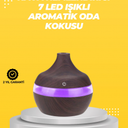 Mey İthalat® 7 Renk LED Işıklı Ultrasonik Aroma Difüzör 300 ml