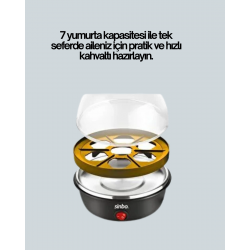 Mey İthalat® 7 Yumurtalık Buharlı Yumurta Pişirme Cihazı Otomatik Kapanma Özellikli