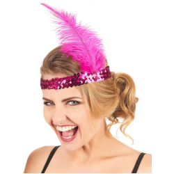 Mey İthalat® 70'ler 80'ler ve 90'lar Temalı Fuşya Renk Çarliston Saç Bandı