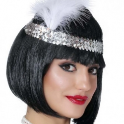 Mey İthalat® 70'ler 80'ler ve 90'lar Temalı Gümüş Renk Çarliston Saç Bandı