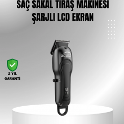 Mey İthalat® 7000 RPM Güçlü Motorlu LCD Göstergeli Şarjlı Tıraş Makinesi