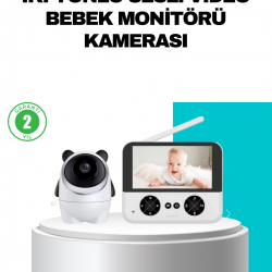 Mey İthalat® 720P Bebek Kamerası Uzaktan Kontrollü Gece Görüşlü Monitör