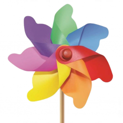 Mey İthalat® 7 Kanat 20cm GökKuşağı Rüzgar Gülü