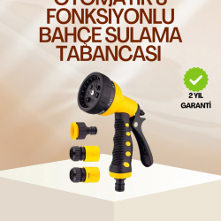 Mey İthalat® 8 Fonksiyonlu Bahçe Sulama Tabancası Seti Çok Amaçlı Hortum Ucu