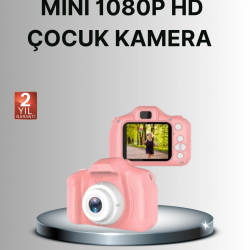 Mey İthalat® 8 Megapiksel Mini Çocuk Kamerası HD Ekranlı Darbeye Dayanıklı ve Şarjlı