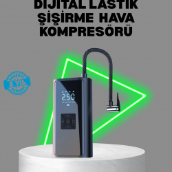 Mey İthalat® 80W Kablosuz Dijital Ekranlı Taşınabilir Lastik Şişirme Pompası