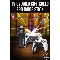 Mey İthalat® 8K Android TV Gme Stick Video Oyun Konsolu Aile Retro 35000 Oyunlu Çift Kollu